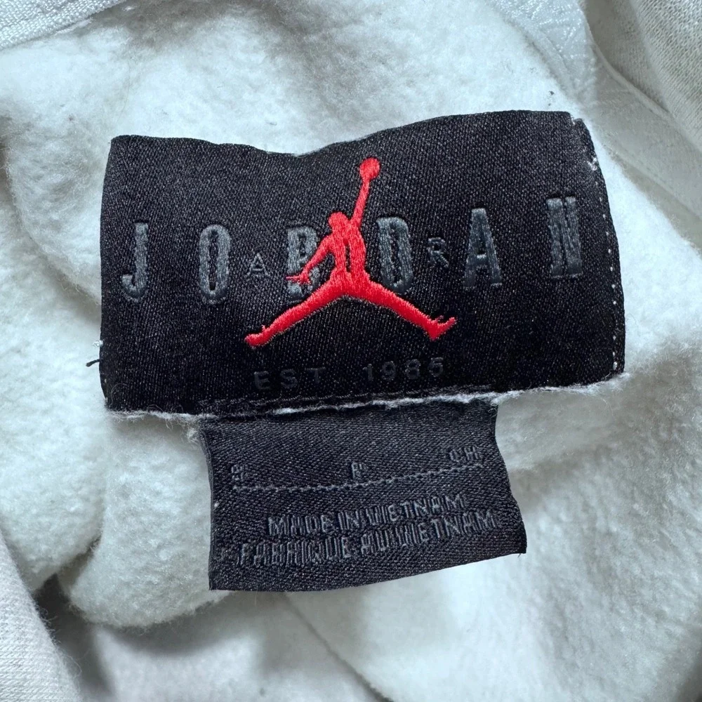 Jordan Zion Williamson Hoodie Mens Small Gray volt red‎ Graphic Sweatshirt